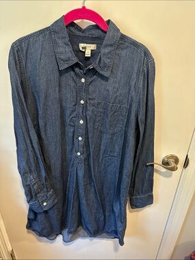 J. Crew Factory Dark Indigo Denim Tunic Shirt or Dress